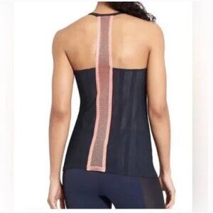 Athleta Strappy Kettlebella Racerback Tank Top Navy Blue Coral Sz M